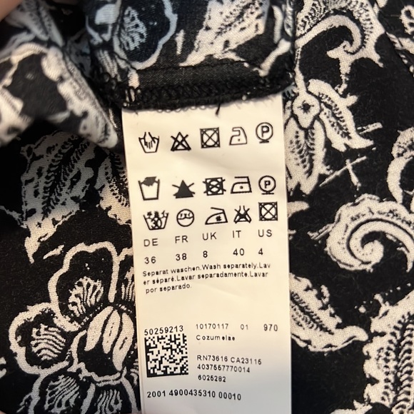 Hugo Boss Orange Floral sz 4/M Long Sleeve Half Buttons - Picture 7 of 7